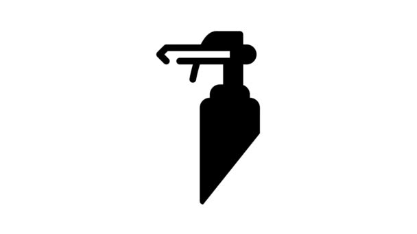 Herramienta de criodestrucción animación icono negro — Vídeo de stock
