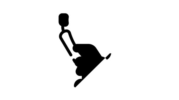 Krzesło ginekologiczne czarna ikona animacja — Wideo stockowe