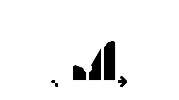 Ipo eerste openbare aanbieden infographic glyph pictogram animatie — Stockvideo