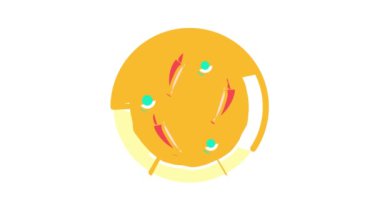 Baharatlı biber renkli pizza animasyonu