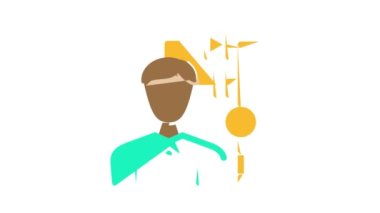 Mühendis işçi renk canlandırması