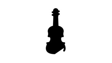 akustik keman siyah simge canlandırması