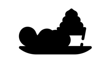 baharatlı soslu cips siyah simge animasyonu