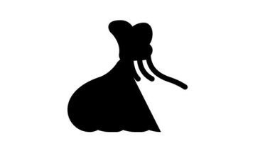 baharatlı khinkal yemeği siyah simge canlandırması