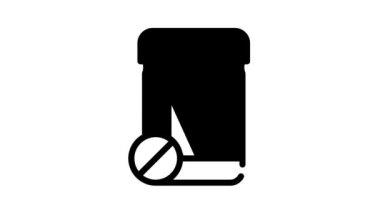 Antidepresan ilaç paketi siyah simge canlandırması