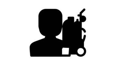 Kaynak işçisi siyah simge canlandırması