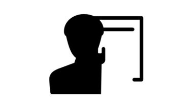 Matematik mühendisi işçi siyah simge animasyonu