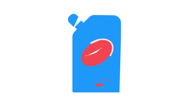 Ketchup picante molho cor ícone animação — Vídeo de Stock