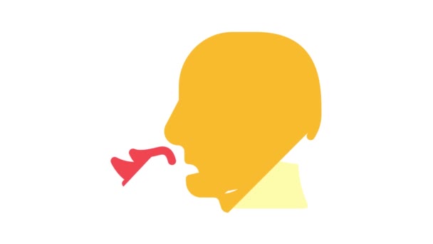 Fuego respiración hombre color icono animación — Vídeo de stock
