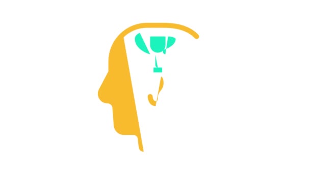 Deporte psicología color icono animación — Vídeo de stock