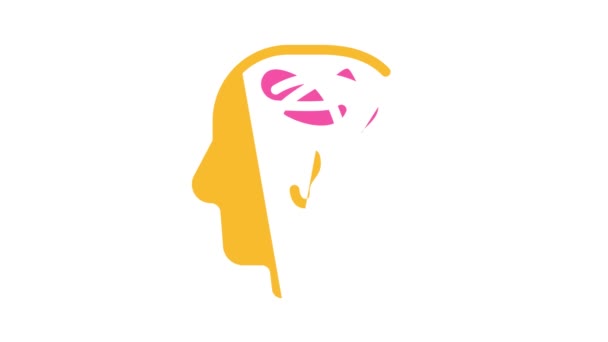 Bagunça na cabeça animação ícone de cor — Vídeo de Stock