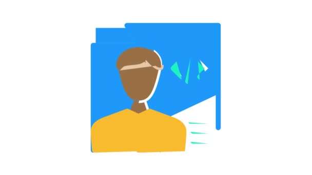 Programozó munkás színes ikon animáció — Stock videók