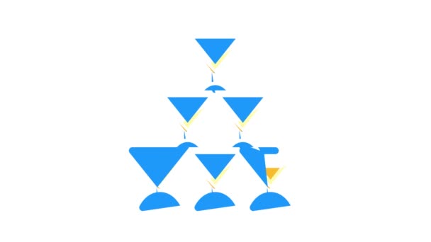 Champanhe torre de vidro cor ícone animação — Vídeo de Stock