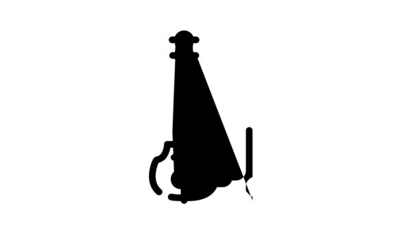 Elektrische viool zwart pictogram animatie — Stockvideo