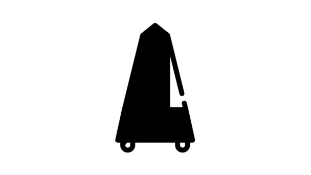 Metronome tool black icon animation — Stock Video