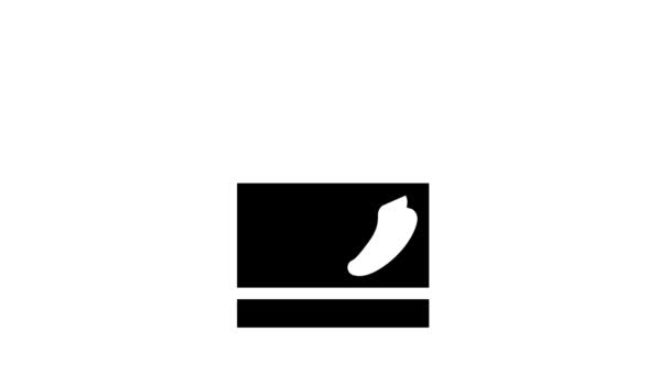 Condimente pliculeț glif pictogramă animație — Videoclip de stoc