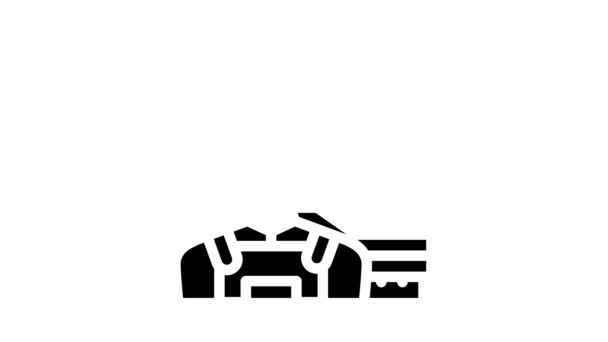 Loodgieter werknemer glyph pictogram animatie — Stockvideo