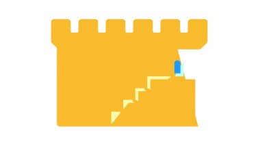 Kadim şato renk canlandırmasının merdivenleri