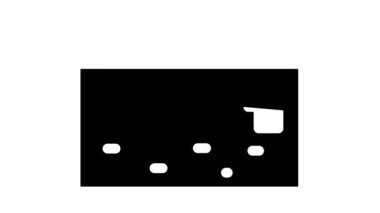 Pencereli taş duvar glyph simge canlandırması