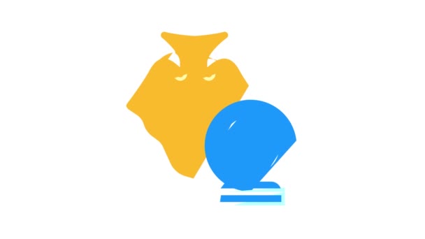 魔术师斗篷和球体颜色图标动画 — 图库视频影像