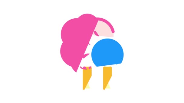 Bomull godis färg ikon animation — Stockvideo