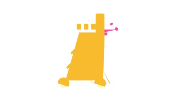 Animação ícone de cor torre de cerco — Vídeo de Stock