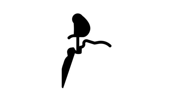 Espada tragador negro icono de animación — Vídeo de stock