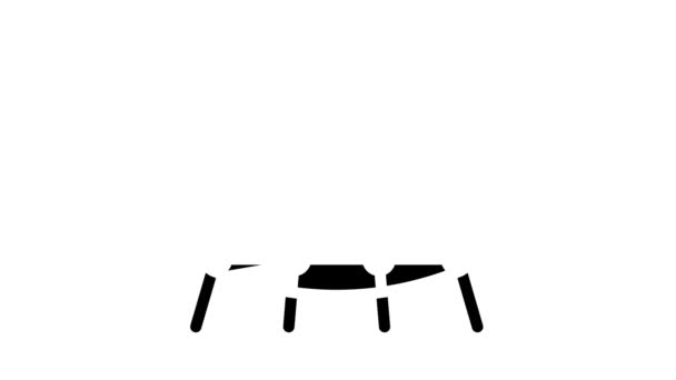 Akrobata ugrás trambulin glyph ikon animáció — Stock videók