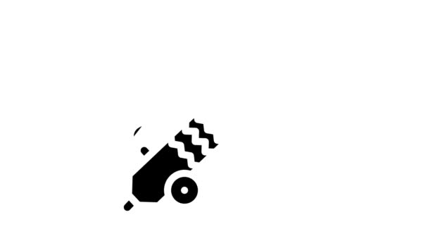 Aerodynamisk kanon glyf ikon animation — Stockvideo