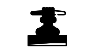 Ahşap zemin cilalama siyah simge canlandırması