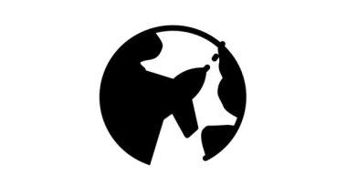 Kelime seyahat siyah simge canlandırması