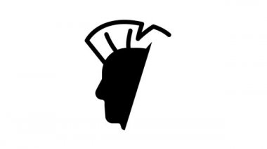Mohawk siyah simge animasyonlu punk