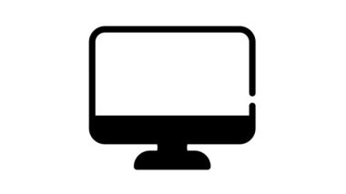 Online fizik dersi siyah simge canlandırması
