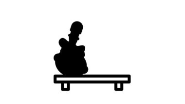 Fizik deneyi video dersi siyah simge canlandırması