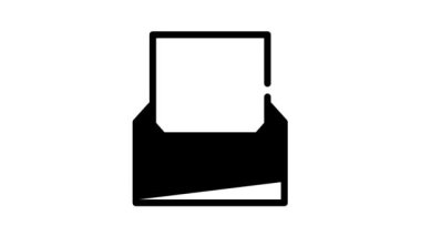 İleti siyah simge canlandırması içeren zarf