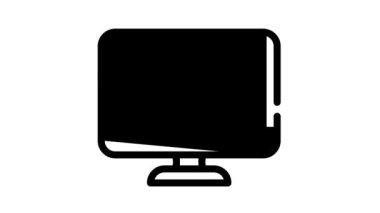 çevrimiçi video konferansı siyah simge canlandırması