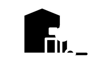 ev binası glyph simgesi canlandırması