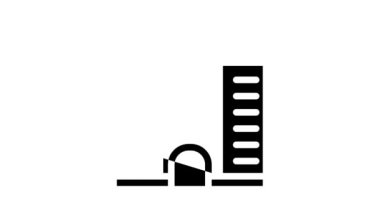 Üniversite binası glyph simgesi canlandırması