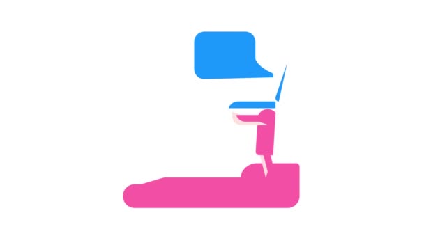 Esteira e animação ícone de cor de trabalho remoto — Vídeo de Stock