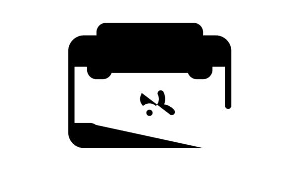 Коробка утилізації для біоматеріалів, голки та шприців чорна іконка анімації — стокове відео