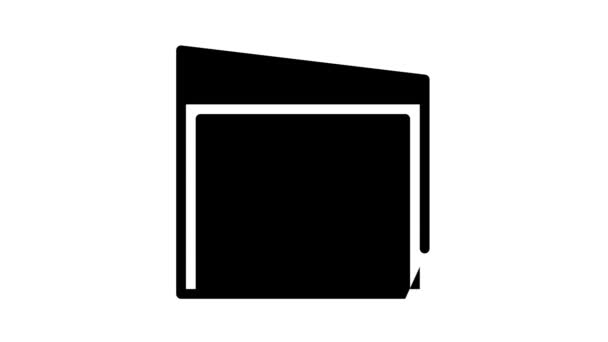 Oficina en garaje animación icono negro — Vídeo de stock