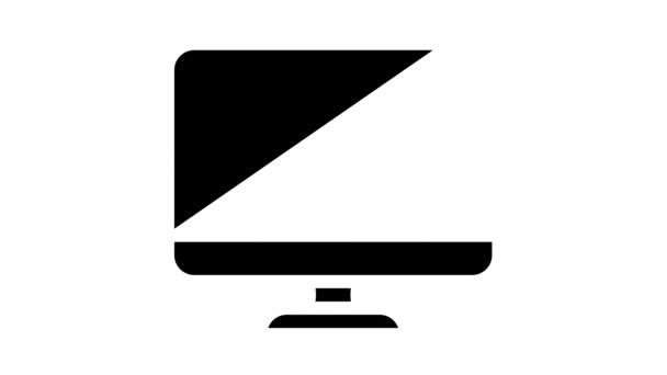 Senha de acesso para animação de ícone de glifo de gabinete de educação online — Vídeo de Stock