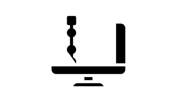 Online educatieve test glyph pictogram animatie — Stockvideo