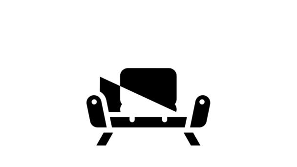 Работа над анимацией иконки дивана — стоковое видео