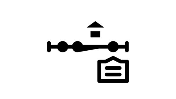 Домашнє робоче планування анімація піктограми гліфа — стокове відео