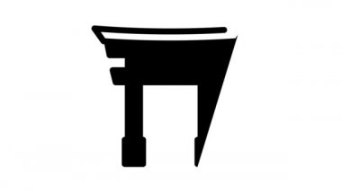 Torii kapısı siyah simge canlandırması