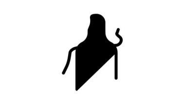 Eskitilmiş tencere fırını siyah simge canlandırması