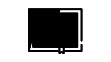 Şiir kitabı siyah simge canlandırması