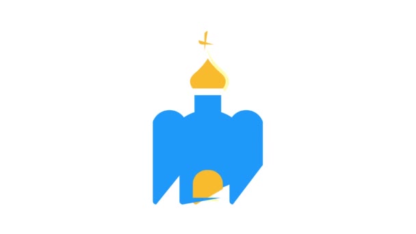 Church religion building color icon animation — Stock Video