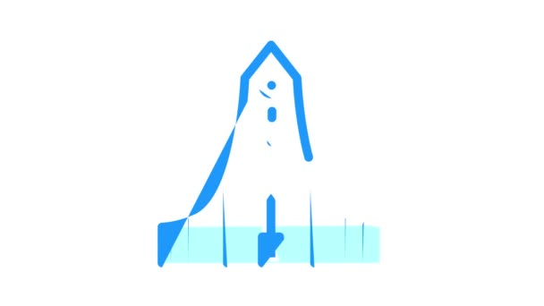 Hallgrimskirkja religión construcción de color icono de animación — Vídeo de stock